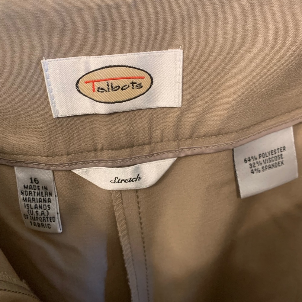 Talbots wide leg tan pants